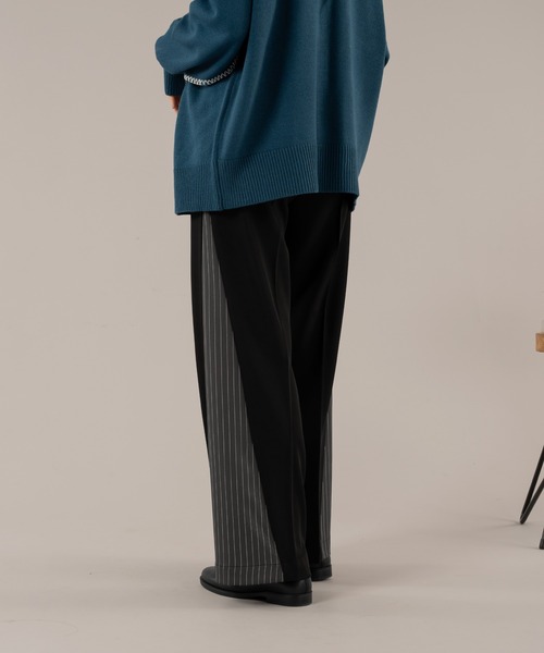 BICOLOR WIDE PANTS/バイカラーワイドパンツ（スラックス）｜selle