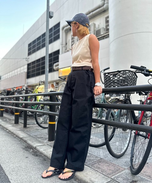 OLD BETTY'S（オールドベティーズ）の「Bare Rib Long Tank Top（Tシャツ/カットソー・レディース・レンガ/ホワイト/ベージュ・FREE）」の8枚目の写真