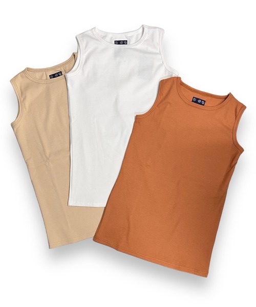 OLD BETTY'S（オールドベティーズ）の「Bare Rib Long Tank Top（Tシャツ/カットソー・レディース・レンガ/ホワイト/ベージュ・FREE）」の12枚目の写真