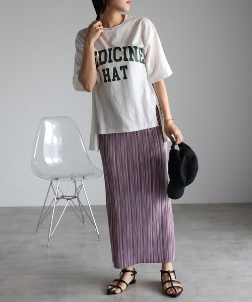 amini(アミニ)の「【2023 S/S 新作】MIXカラープリーツスカート(スカート・レディース・パープル/グリーン・MEDIUM)」の8枚目の写真