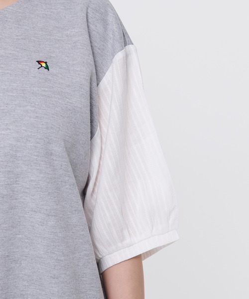 Arnold Palmer（アーノルドパーマー）の「レースストライプ ドッキング パフスリーブ プルオーバー（Tシャツ/カットソー・レディース・ネイビー/ホワイト/グレー・S/M/L）」の5枚目の写真