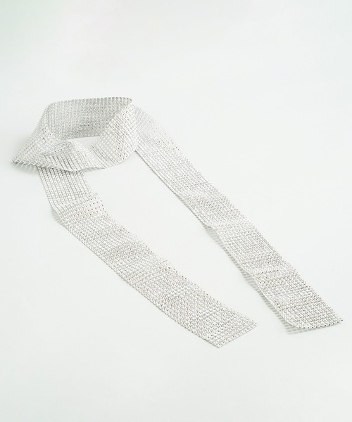 NO ID.（ノーアイディ）の「【NO ID.】Glitter Stole / Glitter ストール（ネクタイ・メンズ・ブラック/ホワイト・ONE SIZE）」の5枚目の写真