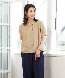 TOKYO SHIRTS | ボウタイ半袖ブラウス(シャツ/ブラウス)