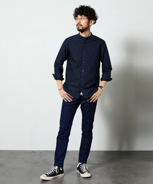 セール】バンドカラー オックスフォードシャツ（シャツ/ブラウス