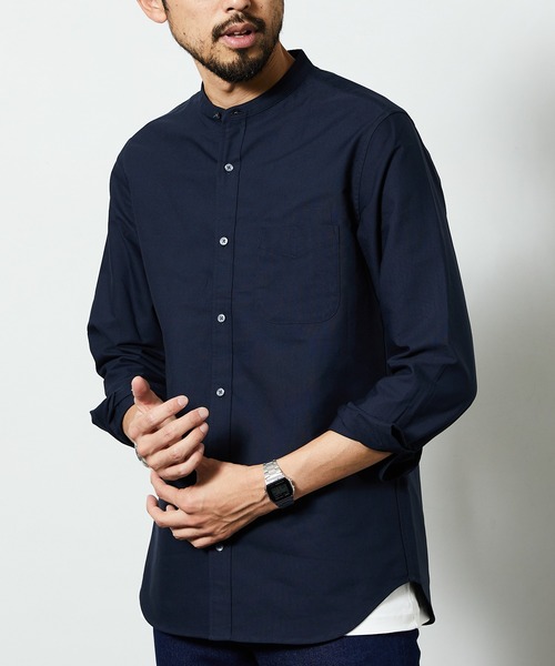 セール】バンドカラー オックスフォードシャツ（シャツ/ブラウス