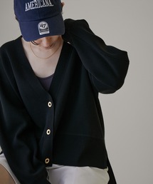 SALON adam et rope' | スウェットライクメタルボタンVネックカーディガン【洗える】(カーディガン/ボレロ)