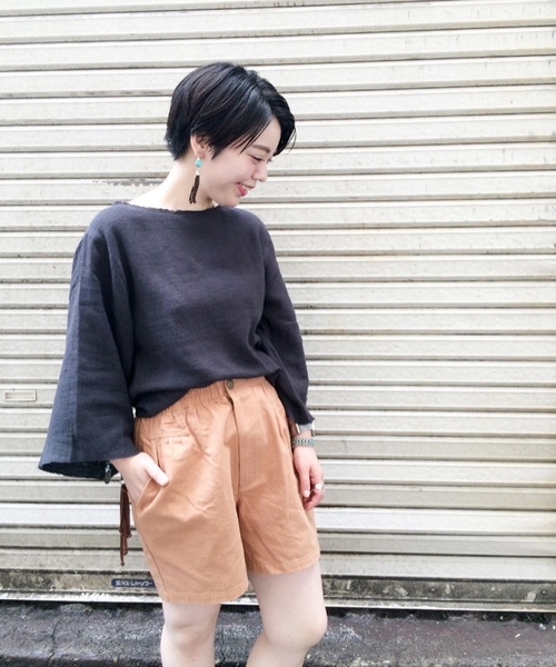 Kastane（カスタネ）の「【Kastane】タックショートパンツ（その他パンツ・レディース・ブルー/レンガ/カーキ/ホワイト・FREE）」の15枚目の写真