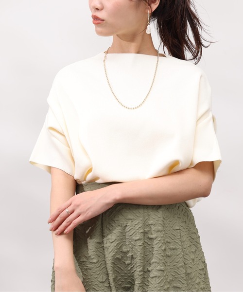 Chez toi（シェトワ）の「ウォッシャブル軽量アップスリーブプルオーバー（ニット/セーター・レディース・オレンジ/アイボリー/ブラック/ブルー/ベージュ・FREE）」の17枚目の写真