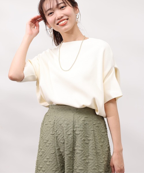 Chez toi（シェトワ）の「ウォッシャブル軽量アップスリーブプルオーバー（ニット/セーター・レディース・オレンジ/アイボリー/ブラック/ブルー/ベージュ・FREE）」の22枚目の写真