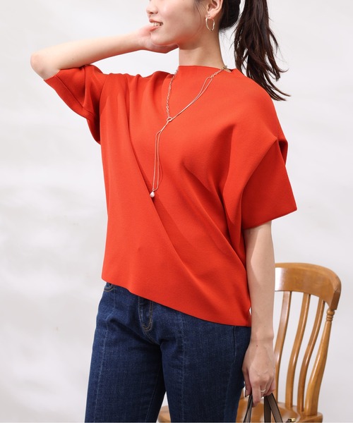 Chez toi（シェトワ）の「ウォッシャブル軽量アップスリーブプルオーバー（ニット/セーター・レディース・オレンジ/アイボリー/ブラック/ブルー/ベージュ・FREE）」の21枚目の写真