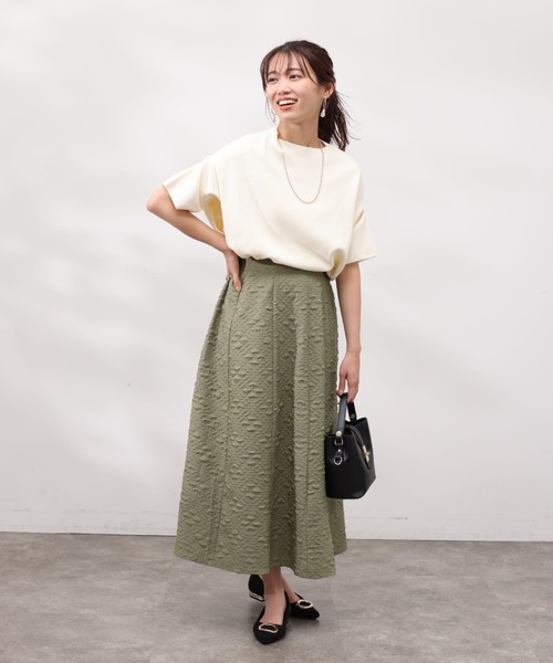 Chez toi（シェトワ）の「ウォッシャブル軽量アップスリーブプルオーバー（ニット/セーター・レディース・オレンジ/アイボリー/ブラック/ブルー/ベージュ・FREE）」の6枚目の写真