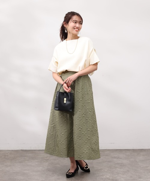 Chez toi（シェトワ）の「ウォッシャブル軽量アップスリーブプルオーバー（ニット/セーター・レディース・オレンジ/アイボリー/ブラック/ブルー/ベージュ・FREE）」の8枚目の写真