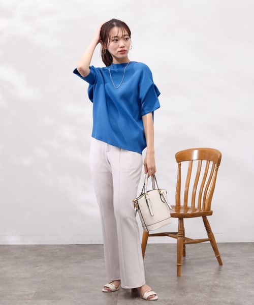 Chez toi（シェトワ）の「ウォッシャブル軽量アップスリーブプルオーバー（ニット/セーター・レディース・オレンジ/アイボリー/ブラック/ブルー/ベージュ・FREE）」の14枚目の写真