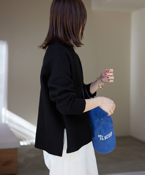 追加》コットンダブルフェイスニットプルオーバー（ニット/セーター