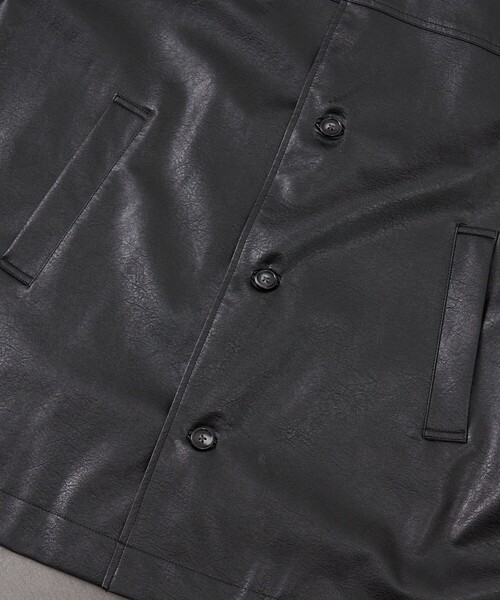 Firsthand(ファーストハンド)の「Firsthand/ファーストハンド フェイクレザージャケット(ステンカラーコート・レディース・ブラック/ブラウン・1/0)」の12枚目の写真