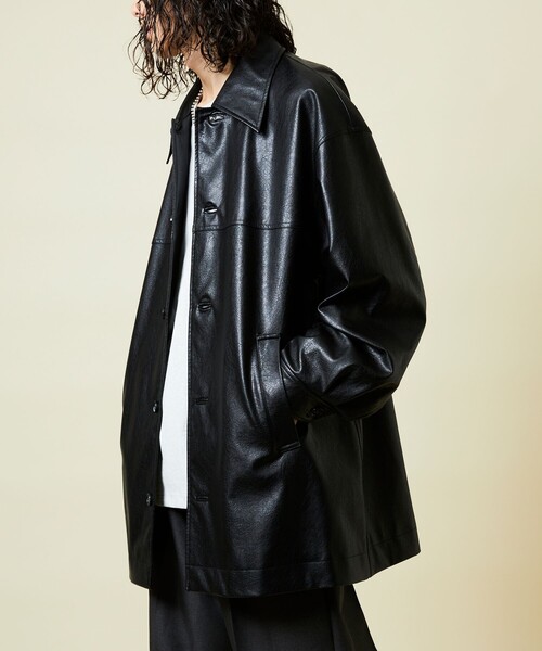 Firsthand(ファーストハンド)の「Firsthand/ファーストハンド フェイクレザージャケット(ステンカラーコート・レディース・ブラック/ブラウン・1/0)」の19枚目の写真