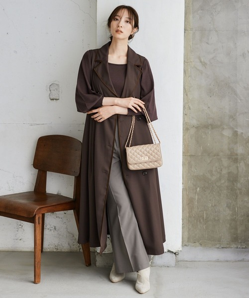 Andemiu(アンデミュウ)の「スクエアギャザーニット974030(ニット/セーター・レディース・ブラウン/アイボリー/グリーン/ブラック・FREE)」の10枚目の写真