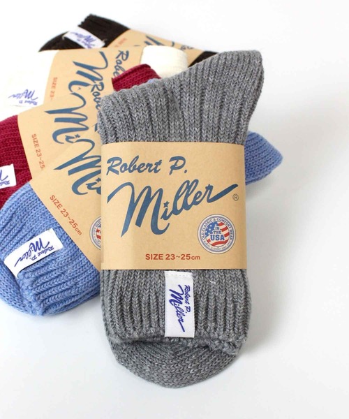 MILLER（ミラー）の「【Robert P. Miller】ロバート・ピー・ミラー 1P Crew Socks クルーソックス 靴下 347C（ソックス/靴下・レディース・ホワイト/ピンク系その他/ブルー/ブラウン/グレー・FREE）」の2枚目の写真