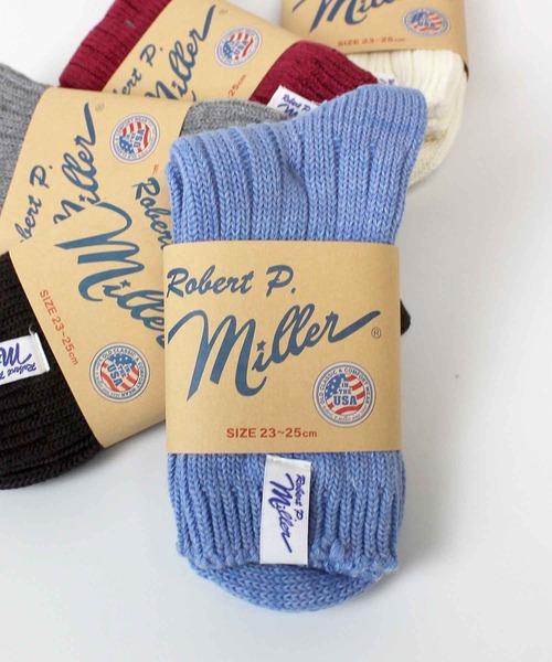MILLER（ミラー）の「【Robert P. Miller】ロバート・ピー・ミラー 1P Crew Socks クルーソックス 靴下 347C（ソックス/靴下・レディース・ホワイト/ピンク系その他/ブルー/ブラウン/グレー・FREE）」の4枚目の写真