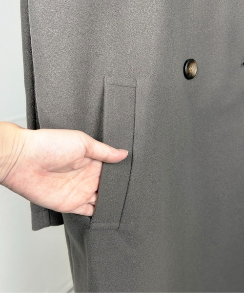 Meli rich（メリーリッチ）の「アレンジカラーフレアコート（ステンカラーコート・レディース・グレイッシュベージュ/ブラック/チャコールグレー/アイボリー/チャコール・MEDIUM）」の14枚目の写真