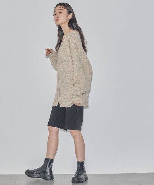 ELLEgirl(エルガール)の「カラーネップニットカーディガン【ELLEgirl/エル ガール】(カーディガン/ボレロ・レディース・ベージュ/ラベンダー・FREE)」の14枚目の写真