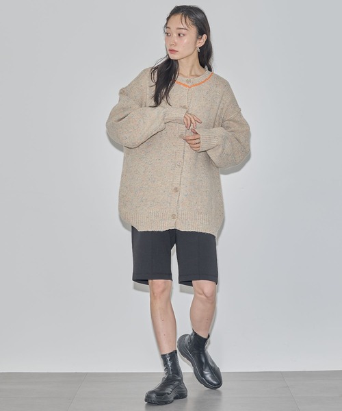 ELLEgirl(エルガール)の「カラーネップニットカーディガン【ELLEgirl/エル ガール】(カーディガン/ボレロ・レディース・ベージュ/ラベンダー・FREE)」の13枚目の写真