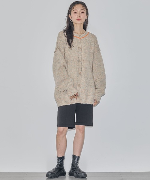 ELLEgirl(エルガール)の「カラーネップニットカーディガン【ELLEgirl/エル ガール】(カーディガン/ボレロ・レディース・ベージュ/ラベンダー・FREE)」の15枚目の写真