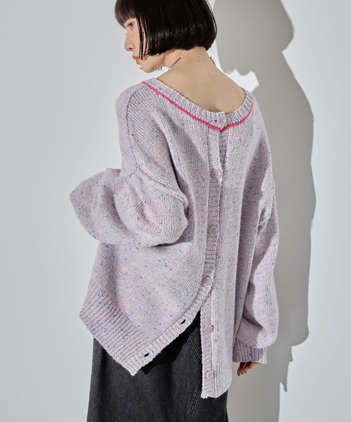 ELLEgirl(エルガール)の「カラーネップニットカーディガン【ELLEgirl/エル ガール】(カーディガン/ボレロ・レディース・ベージュ/ラベンダー・FREE)」の16枚目の写真