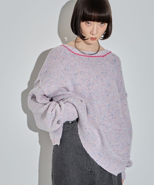 ELLEgirl(エルガール)の「カラーネップニットカーディガン【ELLEgirl/エル ガール】(カーディガン/ボレロ・レディース・ベージュ/ラベンダー・FREE)」の18枚目の写真