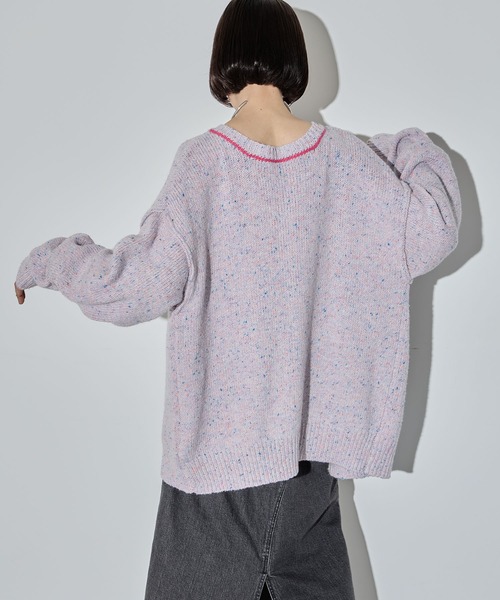 ELLEgirl(エルガール)の「カラーネップニットカーディガン【ELLEgirl/エル ガール】(カーディガン/ボレロ・レディース・ベージュ/ラベンダー・FREE)」の20枚目の写真
