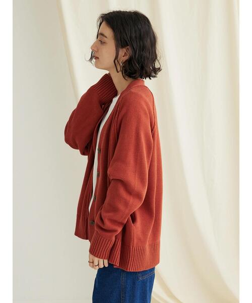 CRAFT STANDARD BOUTIQUE(クラフトスタンダードブティック)の「Vネックアウトリンキングカーディガン ◆(カーディガン/ボレロ・レディース・ベージュ/ブラック/オレンジ/ネイビー/グリーン・FREE)」の12枚目の写真