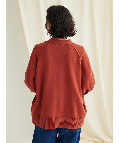 CRAFT STANDARD BOUTIQUE(クラフトスタンダードブティック)の「Vネックアウトリンキングカーディガン ◆(カーディガン/ボレロ・レディース・ベージュ/ブラック/オレンジ/ネイビー/グリーン・FREE)」の13枚目の写真