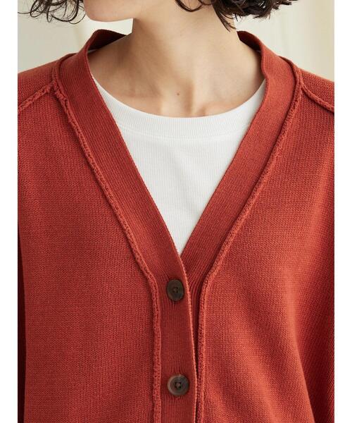 CRAFT STANDARD BOUTIQUE(クラフトスタンダードブティック)の「Vネックアウトリンキングカーディガン ◆(カーディガン/ボレロ・レディース・ベージュ/ブラック/オレンジ/ネイビー/グリーン・FREE)」の14枚目の写真