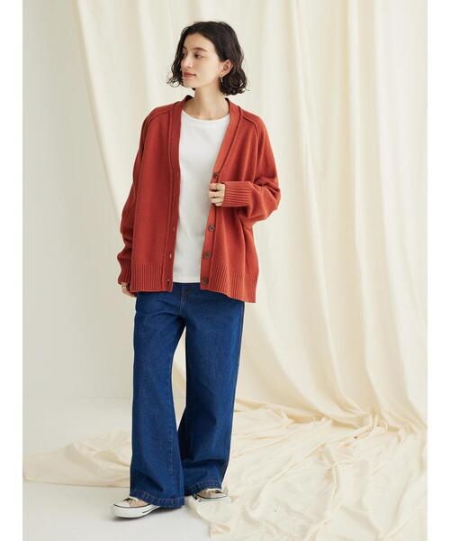 CRAFT STANDARD BOUTIQUE(クラフトスタンダードブティック)の「Vネックアウトリンキングカーディガン ◆(カーディガン/ボレロ・レディース・ベージュ/ブラック/オレンジ/ネイビー/グリーン・FREE)」の17枚目の写真