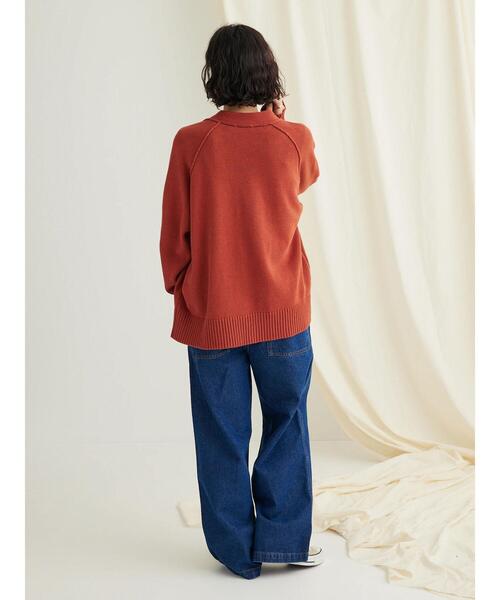 CRAFT STANDARD BOUTIQUE(クラフトスタンダードブティック)の「Vネックアウトリンキングカーディガン ◆(カーディガン/ボレロ・レディース・ベージュ/ブラック/オレンジ/ネイビー/グリーン・FREE)」の20枚目の写真