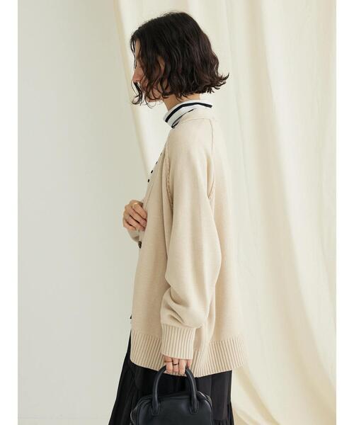 CRAFT STANDARD BOUTIQUE(クラフトスタンダードブティック)の「Vネックアウトリンキングカーディガン ◆(カーディガン/ボレロ・レディース・ベージュ/ブラック/オレンジ/ネイビー/グリーン・FREE)」の22枚目の写真