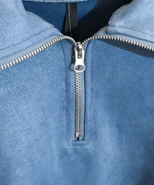 Anytime Songs（エニータイムソングス）の「カットスエードポンチ ハーフZIPスウェット（スウェット・メンズ・ブラック/サックスブルー/オフホワイト/チャコール・LARGE/MEDIUM/X-LARGE）」の7枚目の写真