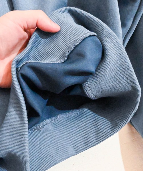 Anytime Songs（エニータイムソングス）の「カットスエードポンチ ハーフZIPスウェット（スウェット・メンズ・ブラック/サックスブルー/オフホワイト/チャコール・LARGE/MEDIUM/X-LARGE）」の9枚目の写真