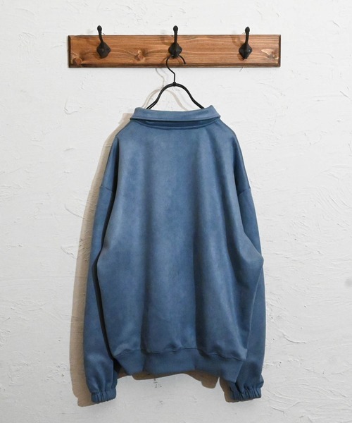 Anytime Songs（エニータイムソングス）の「カットスエードポンチ ハーフZIPスウェット（スウェット・メンズ・ブラック/サックスブルー/オフホワイト/チャコール・LARGE/MEDIUM/X-LARGE）」の6枚目の写真