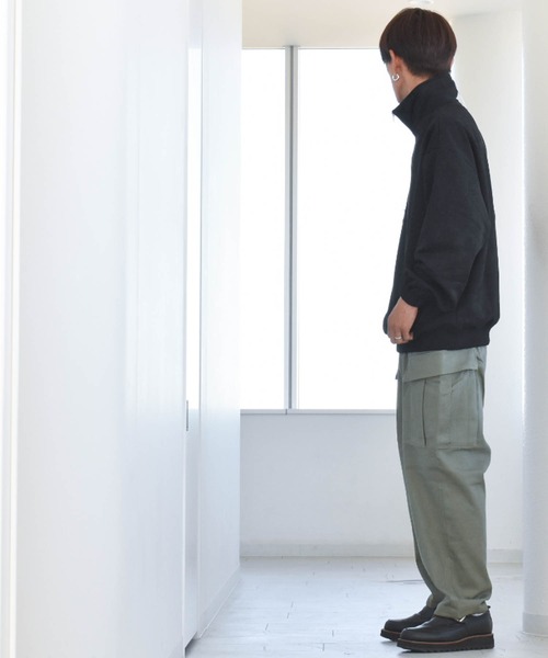 Anytime Songs（エニータイムソングス）の「カットスエードポンチ ハーフZIPスウェット（スウェット・メンズ・ブラック/サックスブルー/オフホワイト/チャコール・LARGE/MEDIUM/X-LARGE）」の15枚目の写真