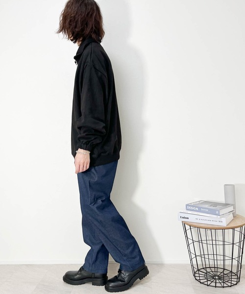 Anytime Songs（エニータイムソングス）の「カットスエードポンチ ハーフZIPスウェット（スウェット・メンズ・ブラック/サックスブルー/オフホワイト/チャコール・LARGE/MEDIUM/X-LARGE）」の18枚目の写真