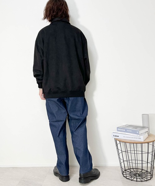 Anytime Songs（エニータイムソングス）の「カットスエードポンチ ハーフZIPスウェット（スウェット・メンズ・ブラック/サックスブルー/オフホワイト/チャコール・LARGE/MEDIUM/X-LARGE）」の19枚目の写真