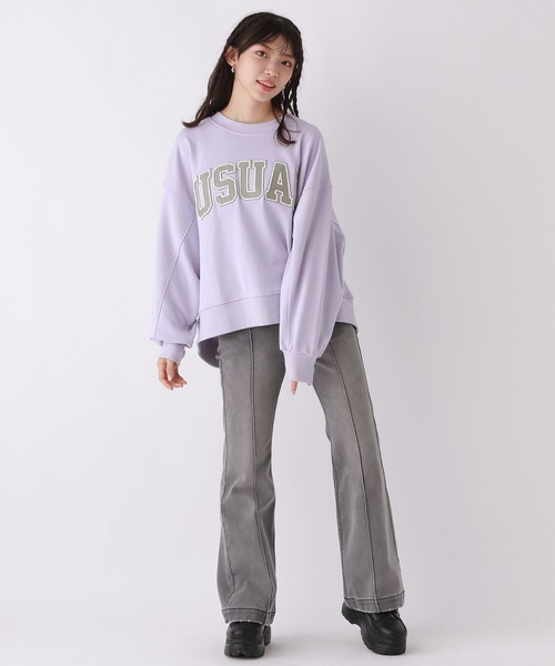 repipi armario(レピピ アルマリオ)の「カレッジワッペンスウェット(スウェット・キッズ・ネイビー/アイボリー系2/グレー/パープル/ブラウン/アイボリー系1/グリーン/ホワイト系その他3/スミクロ・LARGE/SMALL/MEDIUM)」の18枚目の写真