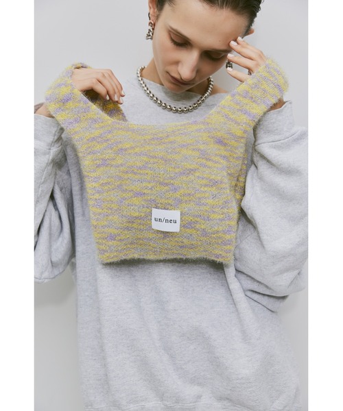 un/neu（アンノイ）の「ラメニットミニバッグ / グリッターバッグ / アシンメトリーバッグ（ハンドバッグ・レディース・グレー/グリーン/ブラウン/イエロー/ブルー・FREE）」の5枚目の写真