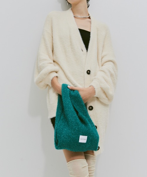 un/neu（アンノイ）の「ラメニットミニバッグ / グリッターバッグ / アシンメトリーバッグ（ハンドバッグ・レディース・グレー/グリーン/ブラウン/イエロー/ブルー・FREE）」の17枚目の写真