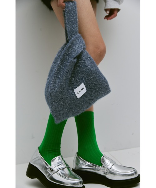 un/neu（アンノイ）の「ラメニットミニバッグ / グリッターバッグ / アシンメトリーバッグ（ハンドバッグ・レディース・グレー/グリーン/ブラウン/イエロー/ブルー・FREE）」の11枚目の写真