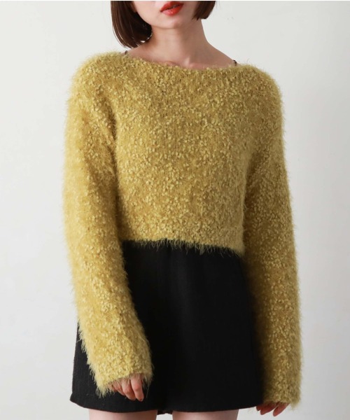 archives（アルシーヴ）の「クロップドポップコーンシャギーニット