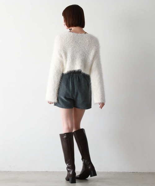 archives（アルシーヴ）の「クロップドポップコーンシャギーニット（ニット/セーター・レディース・グレー/イエロー/ピンク/アイボリー・MEDIUM）」の12枚目の写真