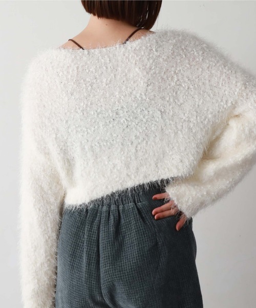 archives（アルシーヴ）の「クロップドポップコーンシャギーニット（ニット/セーター・レディース・グレー/イエロー/ピンク/アイボリー・MEDIUM）」の9枚目の写真