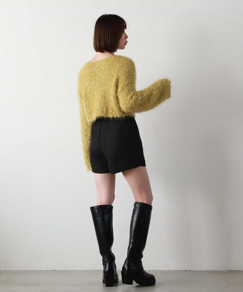 archives（アルシーヴ）の「クロップドポップコーンシャギーニット（ニット/セーター・レディース・グレー/イエロー/ピンク/アイボリー・MEDIUM）」の18枚目の写真